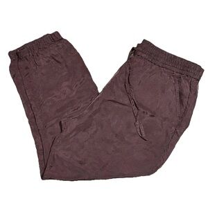 Johnny Was L Drawstring Vegan Silk Jogger Pants Loungewear Boho Chic Luxury